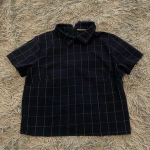 Brandy Melville Collared Grid Pattern Shirt, OS